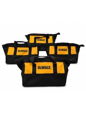 DEWALT N261499 11" Tool Bags Pack of 4 Black Yellow Heavy Duty Zipper New